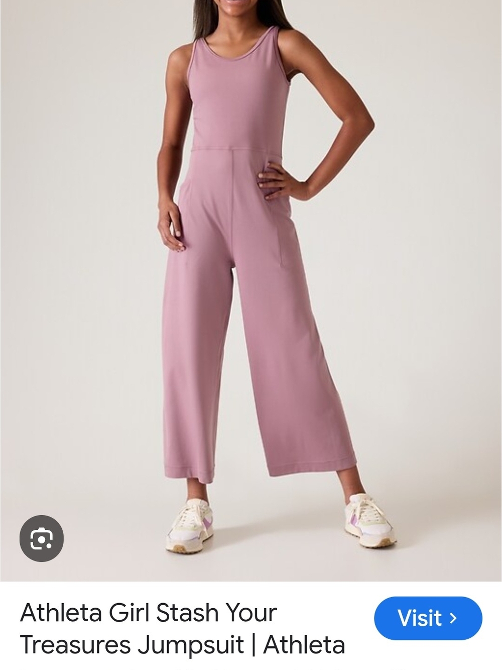 Athleta sleeveless wide-leg jumpsuit - mauve